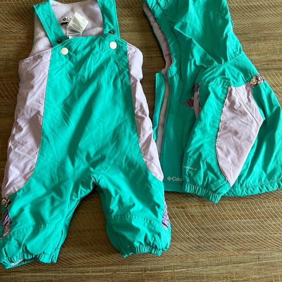 Columbia Aqua and Light Pink Snowsuit Set - Picture 1 of 1